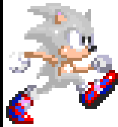 Mui Sonic Running Sprite - Pixel Art Maker Com Sonic Running (400x420), Png Download