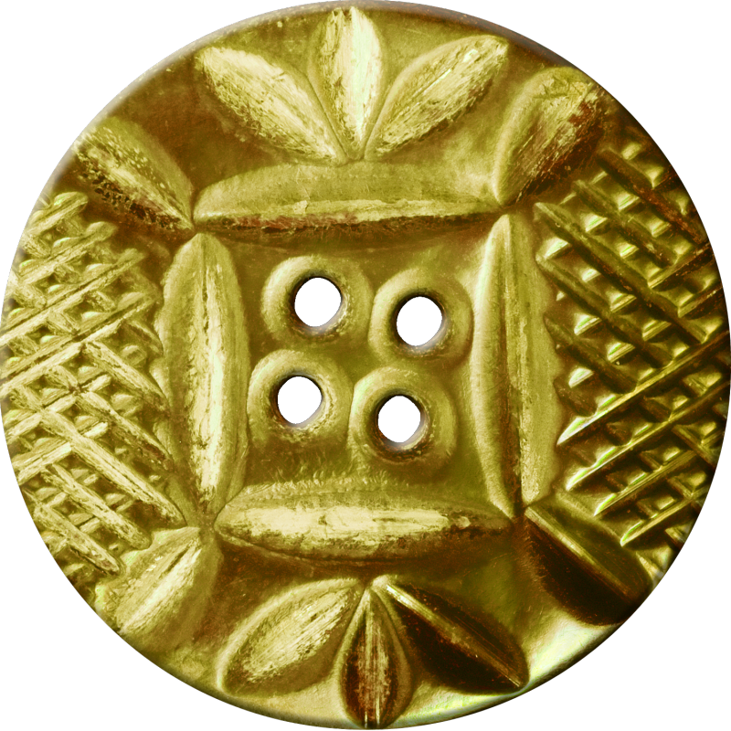 Button With Diamond Mesh And Leaf Pattern, Gold - Button (800x800), Png Download