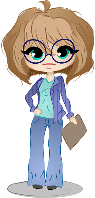 Also See Free Business Web Icons - Business Woman Glasses Cartoon Png (320x640), Png Download