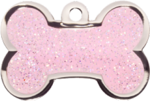 Light Pink Sparkle Bone Small - Pet Tag (300x459), Png Download