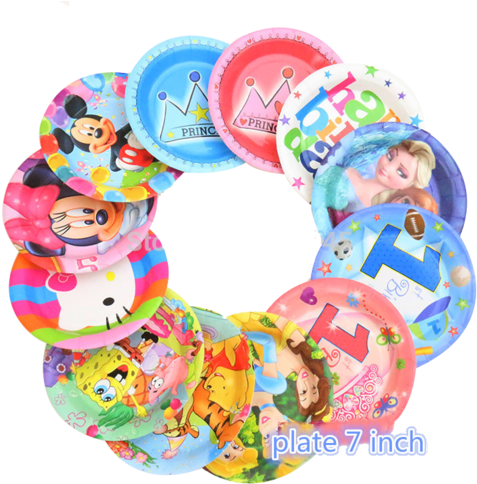 Birthday Snacks Paper Plates - Plate (500x500), Png Download