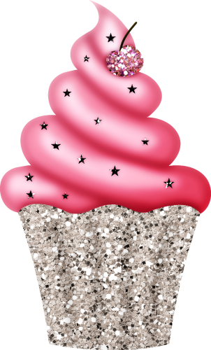 Cupcake Clipart Glitter - Glitter Cupcakes Clip Art (302x500), Png Download