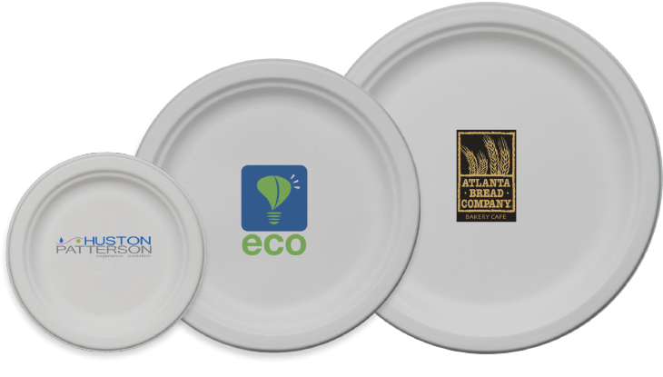Personalized Eco Friendly Round White Paper Plate 6 - Napkin (739x424), Png Download