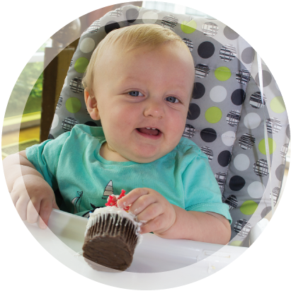 Little Boy And Cupcake - Birthday (436x437), Png Download
