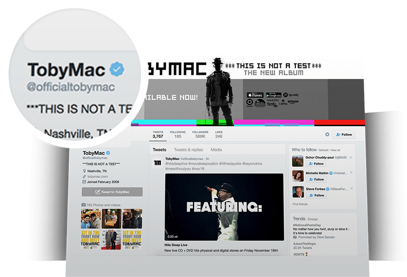 Not Every Artist Is Eligible For Verification - Forefront Tobymac - This Is Not A Test [cd] Usa Import (990x592), Png Download