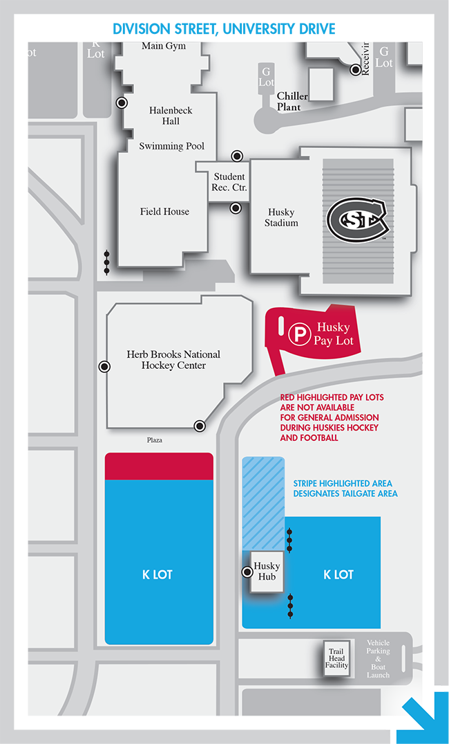 Campus Map - Parking - Huskies Football - St. Cloud State University (650x1075), Png Download