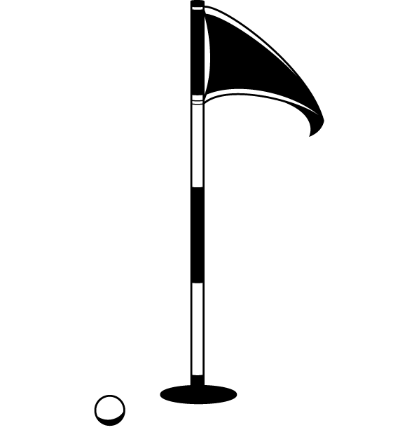 Golf Flag Png For Kids - Golf Clip Art Black And White (561x633), Png Download