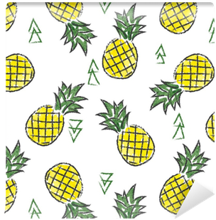 Seamless Watercolor Contrast Pineapple Pattern - Watercolor Painting (400x400), Png Download