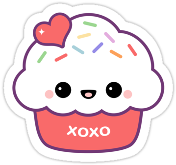 Com Cute Cartoon Cupcakes With Faces - Cute Cupcake With Face (375x360), Png Download