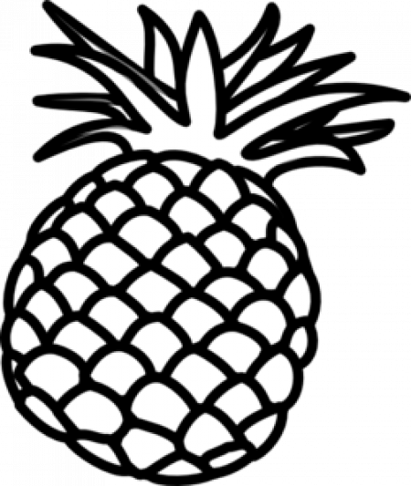 Pineapple Clipart - Pineapple Clipart Black And White (450x533), Png Download