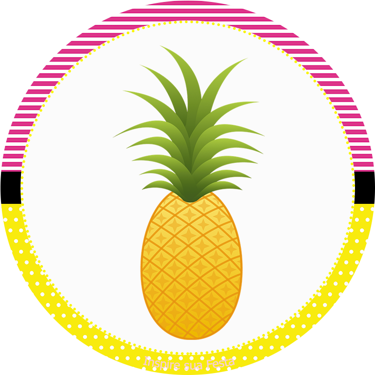 Clipart Summer Pineapple - Flamingo Rotulo Personalizados (827x827), Png Download