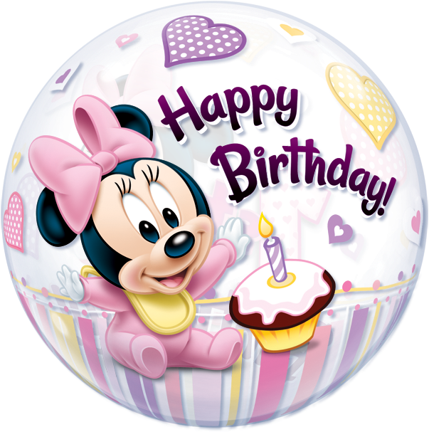 Minnie Mouse 1st Birthday - Minnie Mouse Happy Birthday Balloon (703x700), Png Download