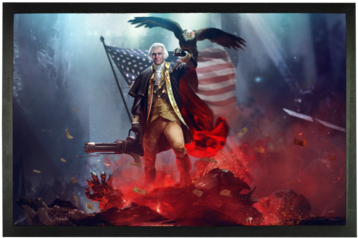 George Washington ﻿sublimation Doormat - Donald Trump With The Us Flag, Eagle (400x400), Png Download
