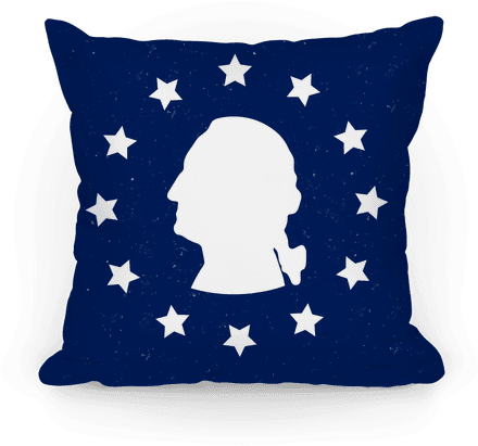 George Washington Silhouette Pillow - Flag Of Europe (484x484), Png Download