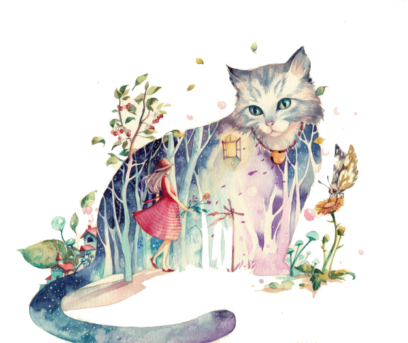 Clip Freeuse Download Cat Painting Transprent Png Free - Drawing (600x600), Png Download