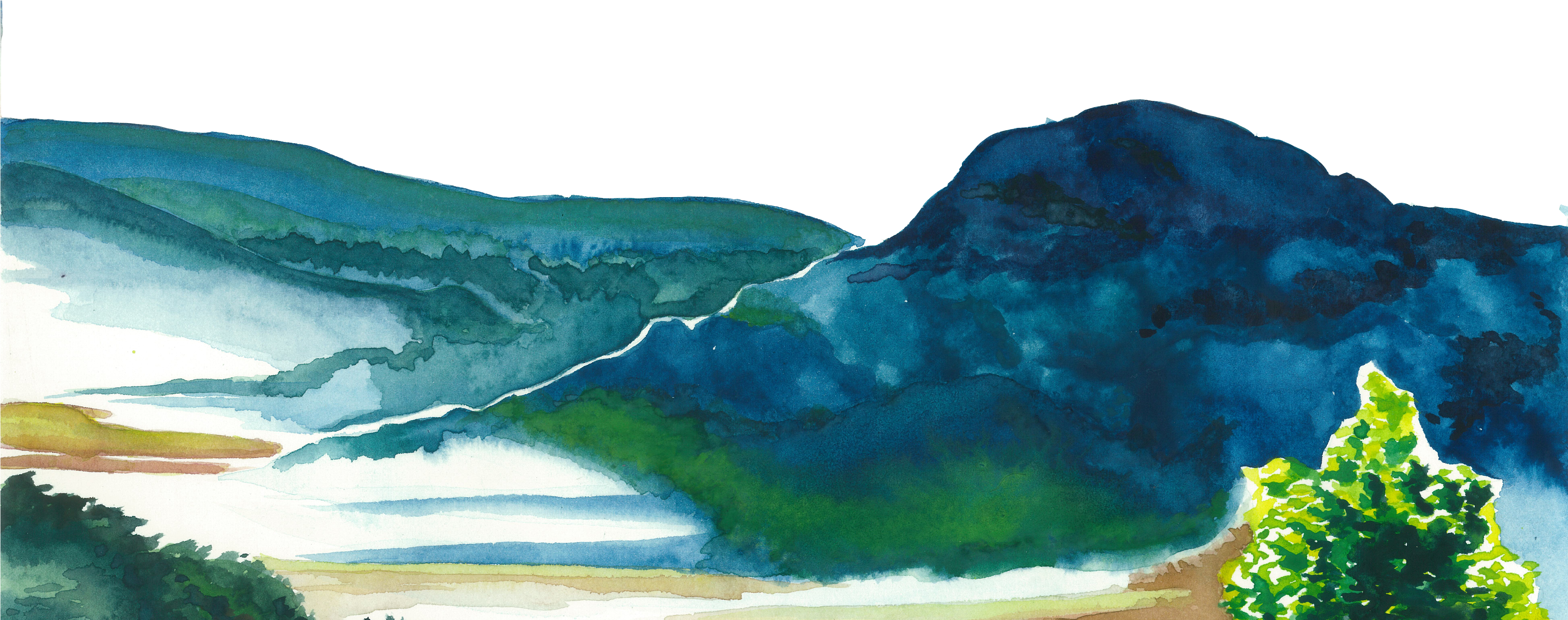 Mountain Outline - Planes (3600x1764), Png Download