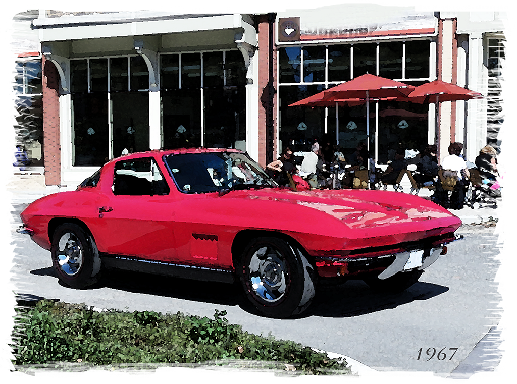 1967 Corvette American Classic Sports Car In The City - Lamborghini Islero (1024x761), Png Download