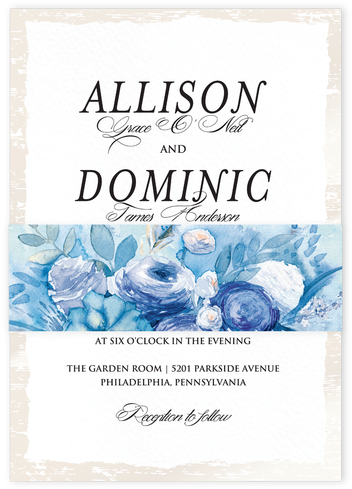 Thank You Card Blue Watercolor Suite - Invitación De Boda Flores Óleo, Cardnovel 39305 (1000x1000), Png Download