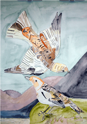 Watercolor Birds 3 - Watercolor Painting (700x500), Png Download