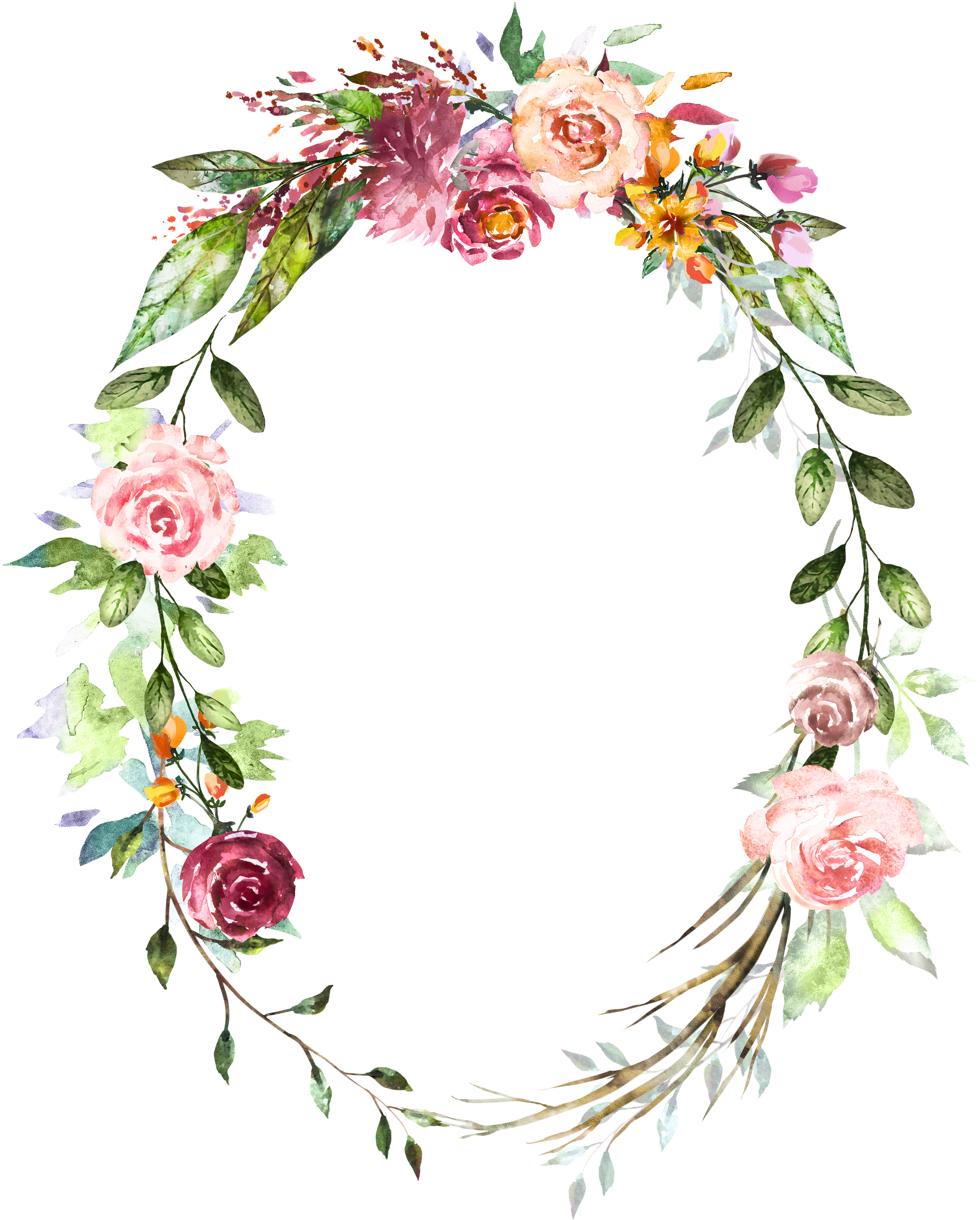 H804 Plant Art, Printable Frames, Flower Frame, Post - Flower (3800x4461), Png Download
