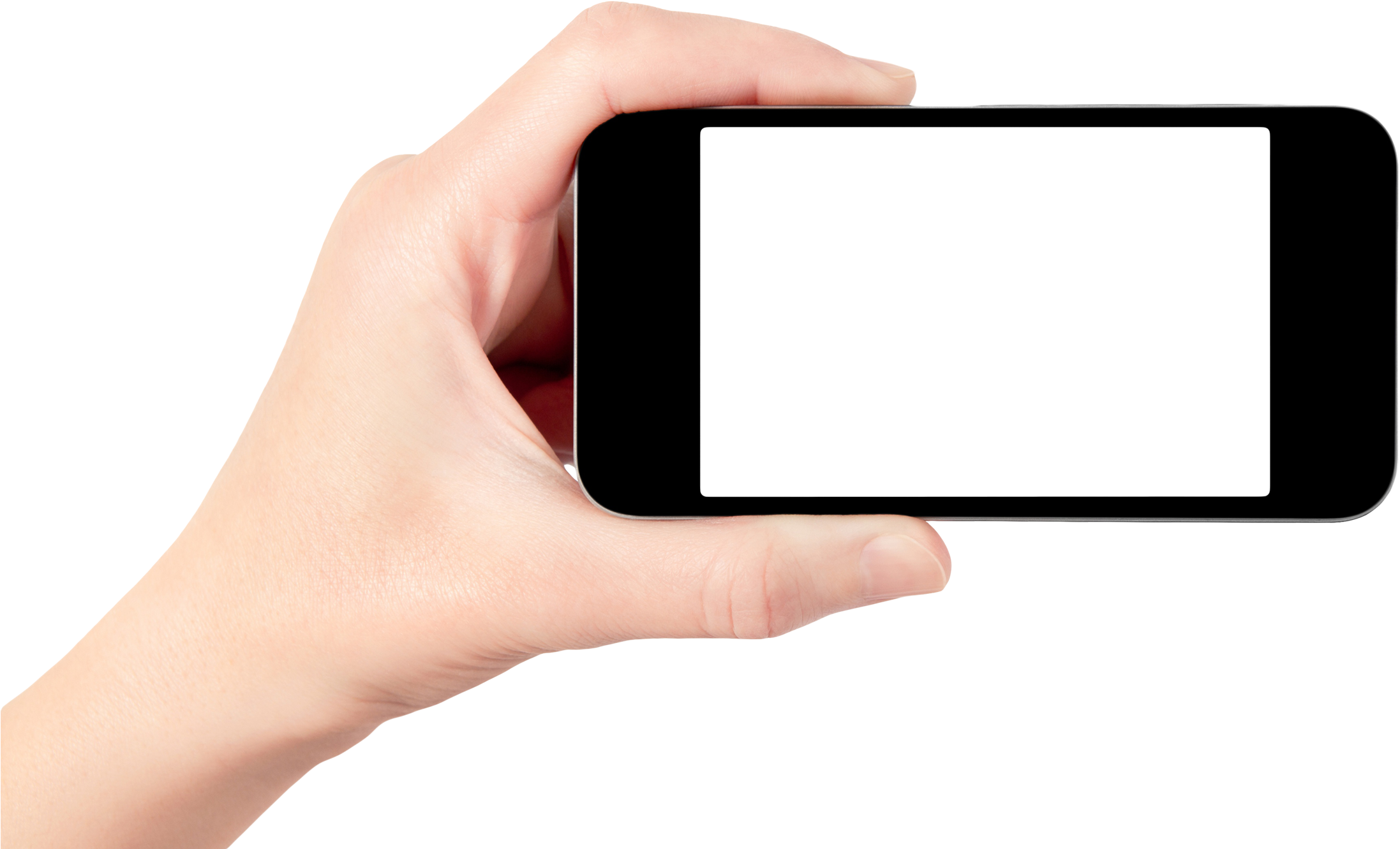 Phone In Hand Png - Hand Holding Smartphone Png (2271x1387), Png Download