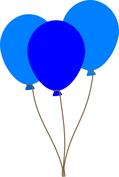 Blue Balloon Clipart - 3 Balloons Clipart (402x596), Png Download