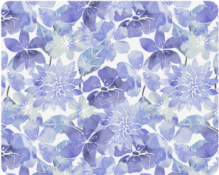 Blue Watercolor Flower Pattern Rectangle Mousepad - Blue Watercolor Flower (500x500), Png Download