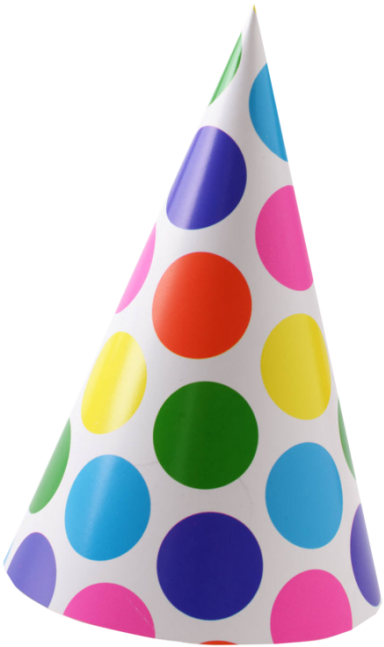 Black And White Download Free Png Image And Clipart - Polka Dot Birthday Hat (400x659), Png Download
