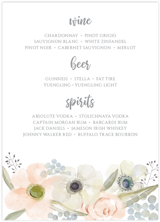 Drink Menu - Watercolor Painting (1000x1000), Png Download