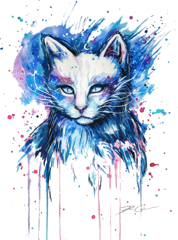 Report Abuse - Pinturas De Gatos En Acuarela (569x766), Png Download