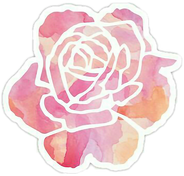 Watercolor Effect Watercolorstickers Watercolor Rose - Stencil Rose (708x678), Png Download