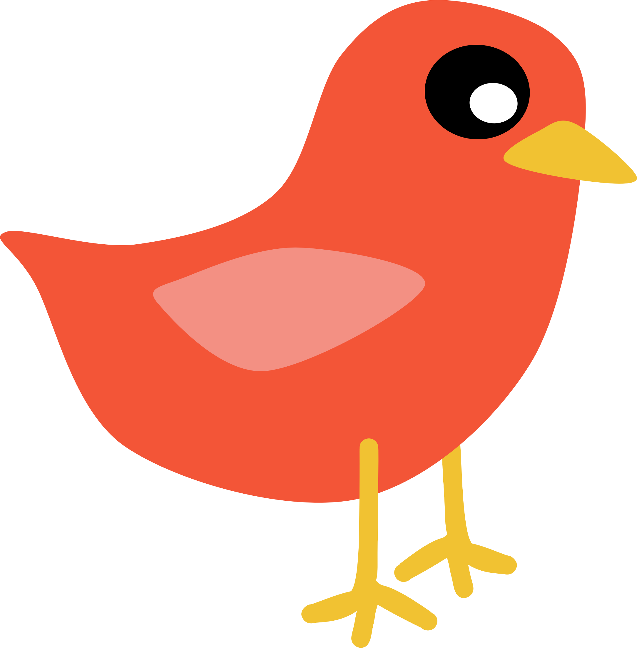 Love Birds At Getdrawings Com Free For - Red Bird Clipart (2167x2204), Png Download