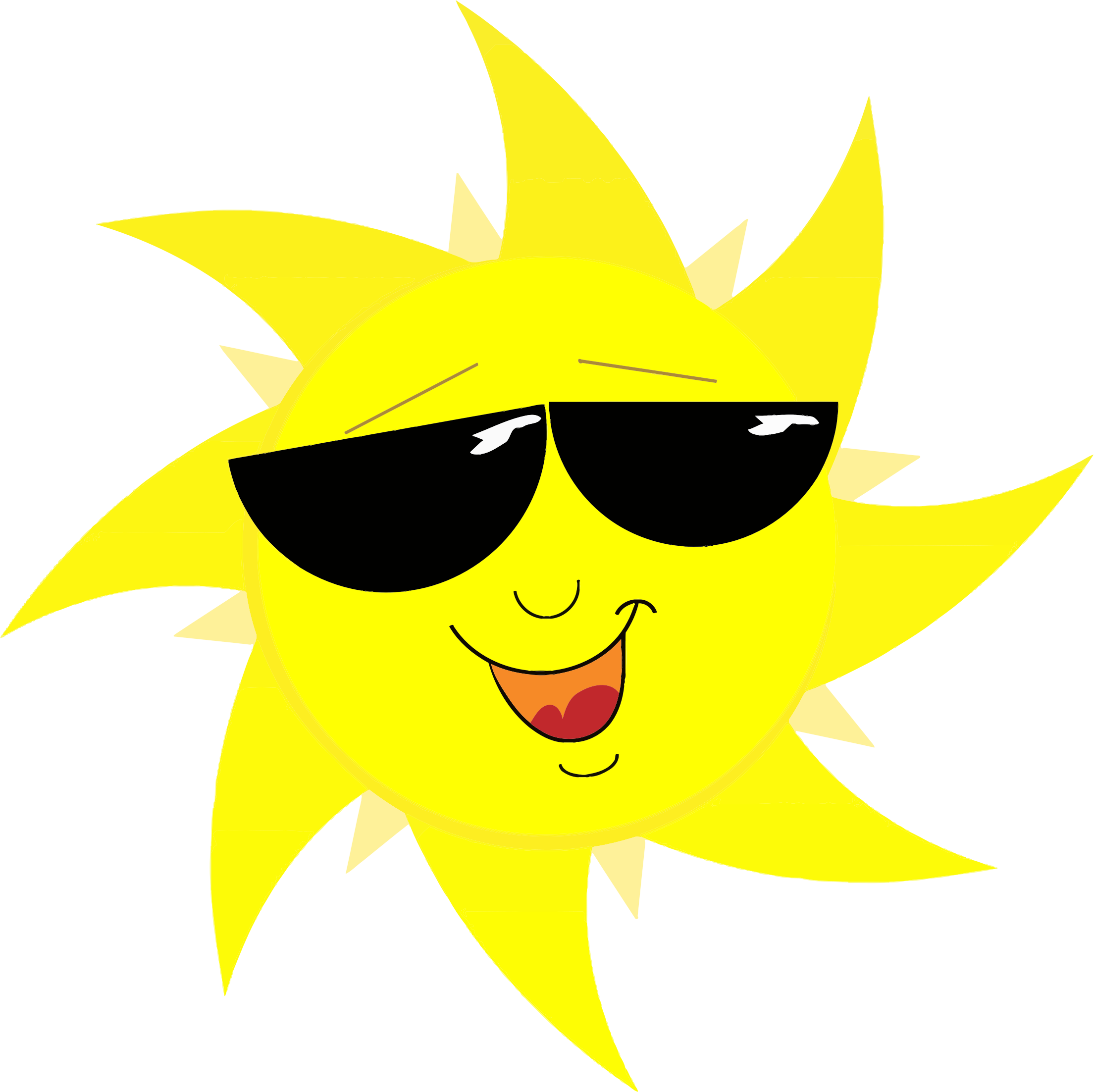 This Free Icons Png Design Of Smiling Sun With Sunglasses (2209x2205), Png Download
