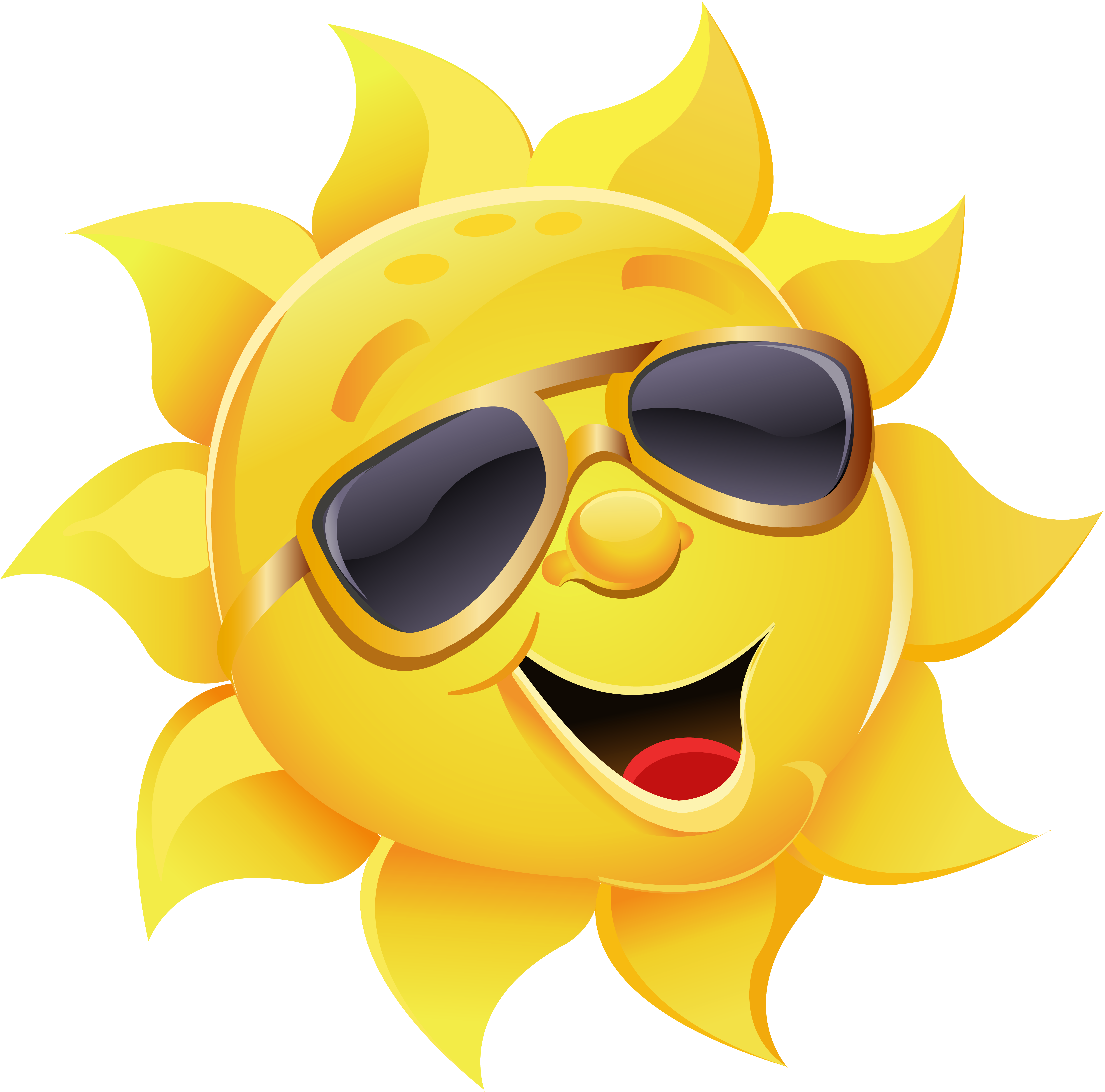 Sun With Glasses Clip Art Sun With Sunglasses Png Clipart - Sun With Sunglasses Png (600x593), Png Download