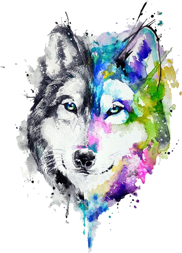 Report Abuse - Tatuajes De Lobos En Acuarela (368x510), Png Download