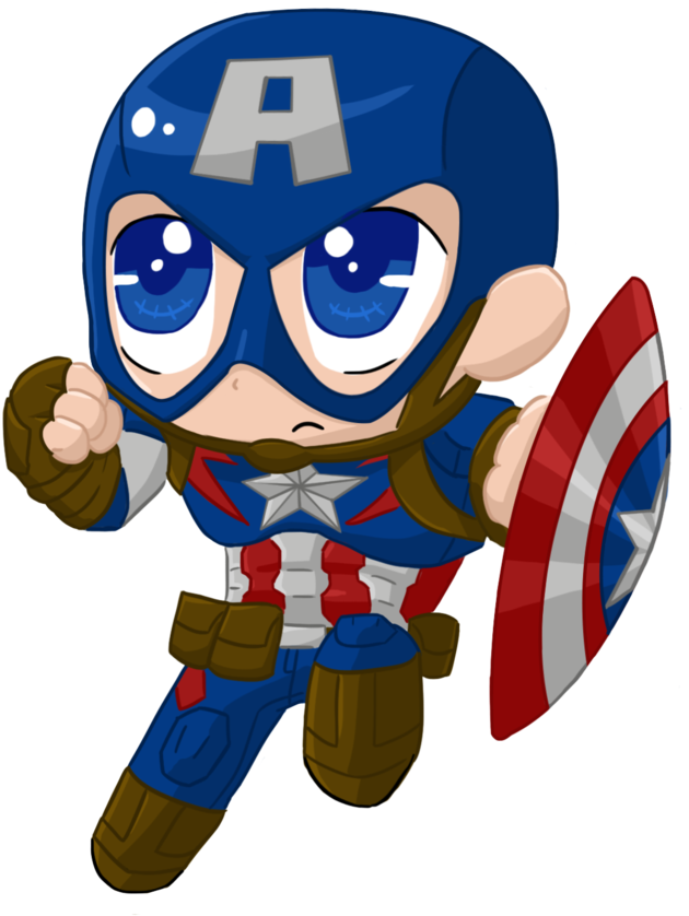 Clip Transparent Library Captainamerica Aou Chibi By - Baby Captain America Png (794x1007), Png Download