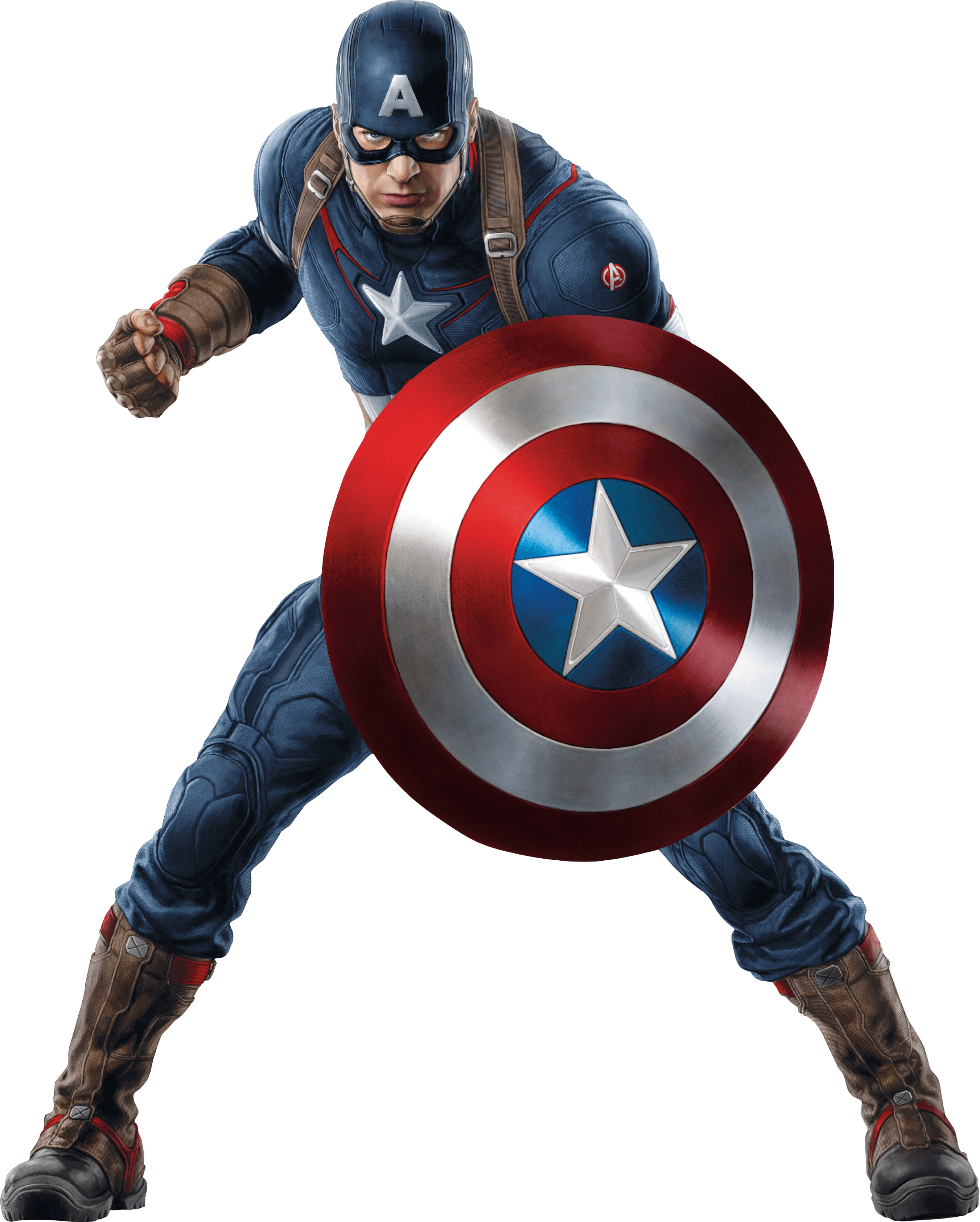 Captain America Looking At You - Capitan America Con Escudo (2406x3000), Png Download