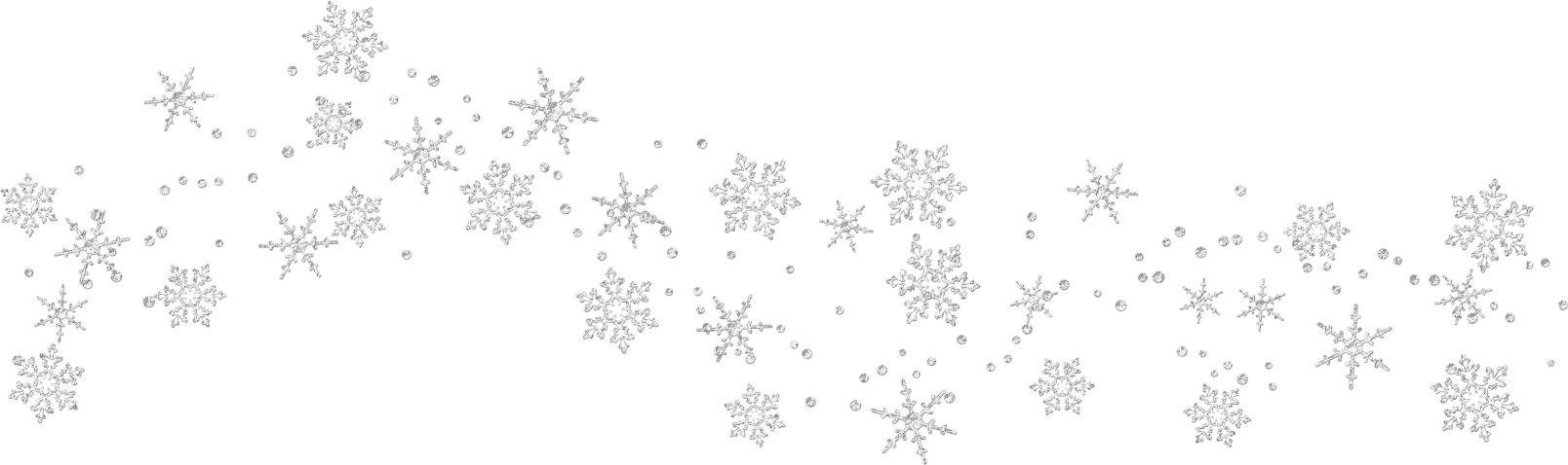 Snow Cliparts Transparent - Transparent Snowflakes (1608x478), Png Download