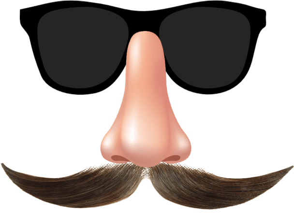 Mustache And Glasses Transparent Background - Fake Mustache Glasses Png (624x600), Png Download