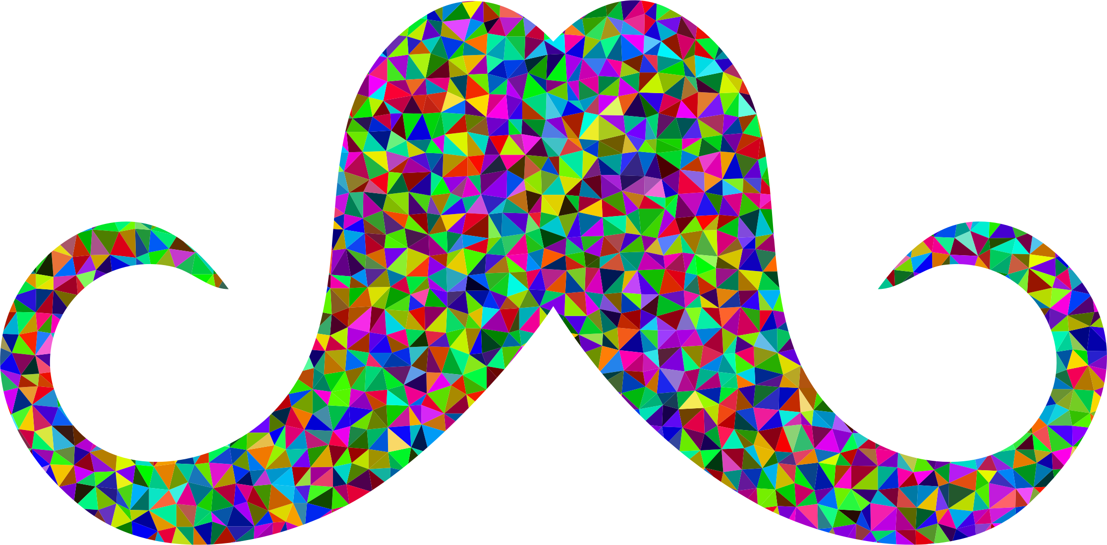 This Free Icons Png Design Of Prismatic Low Poly Mustache (2234x1100), Png Download