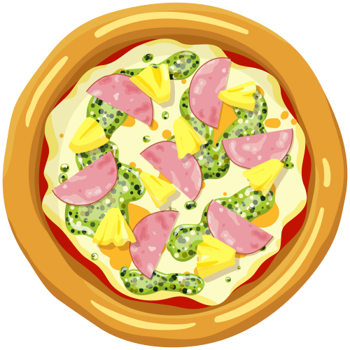 Pizza Png Clip Art - Hawaiian Pizza Vector (500x500), Png Download