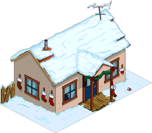 Christmas Crazy Cat House Snow Menu - Christmashome Png (522x476), Png Download