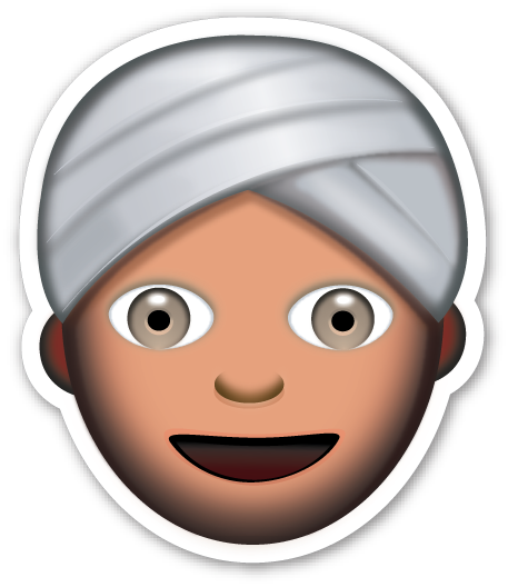 Man With Turban - Turban Emoji (457x528), Png Download