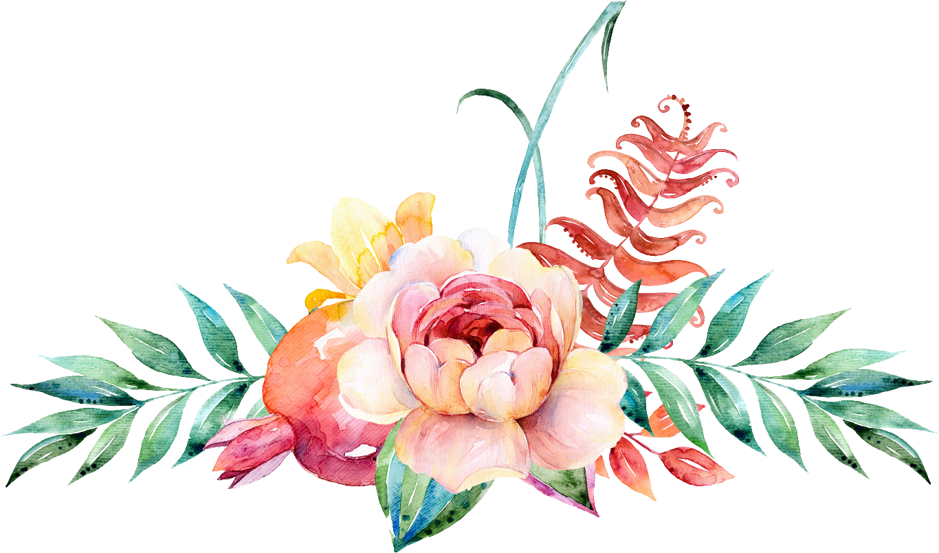 Watercolor Floral Design Png (1000x551), Png Download