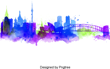 Cartoon Architecture Design Of Urban Life, Cartoon, - 水彩 城市 (360x360), Png Download