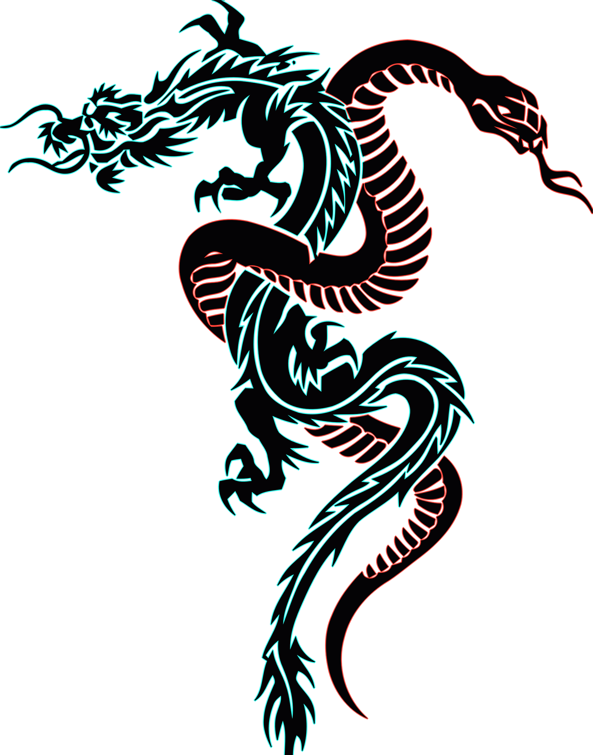 Share This Article - Dragon And Snake Tattoo Designs (1884x2400), Png Download