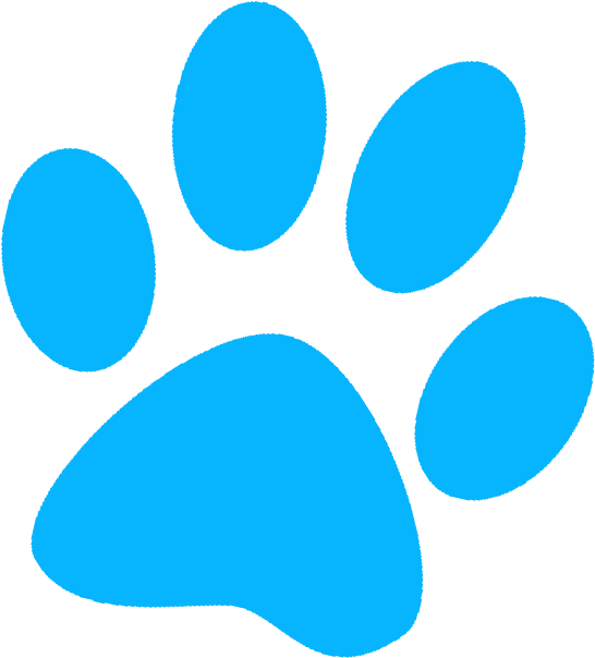 Paw Clipart Blue Dog - Blue Dog Paw Png (618x696), Png Download