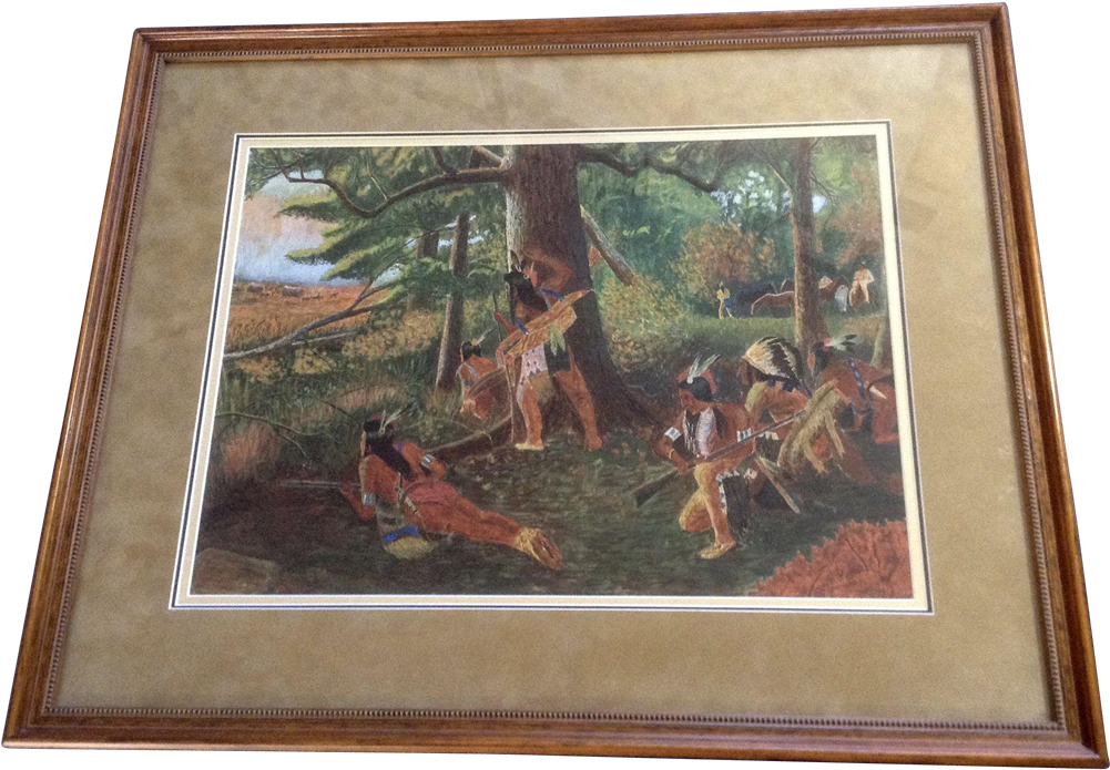 Robison, Watercolor Painting Indian War Party Watching - Watercolor Painting (1000x1000), Png Download