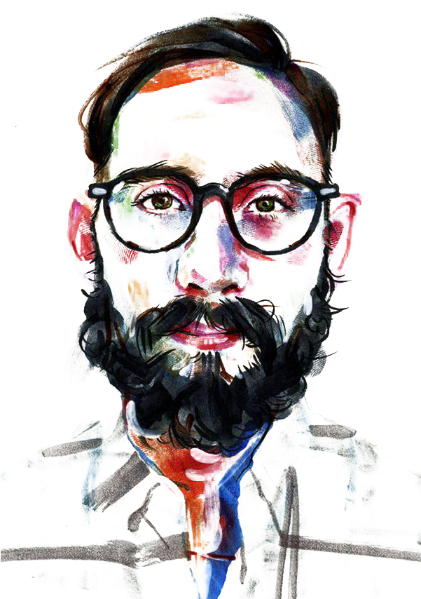 Tom Deslongchamp Beard Drawing Illustration - Homem Barbudo Desenho (600x866), Png Download