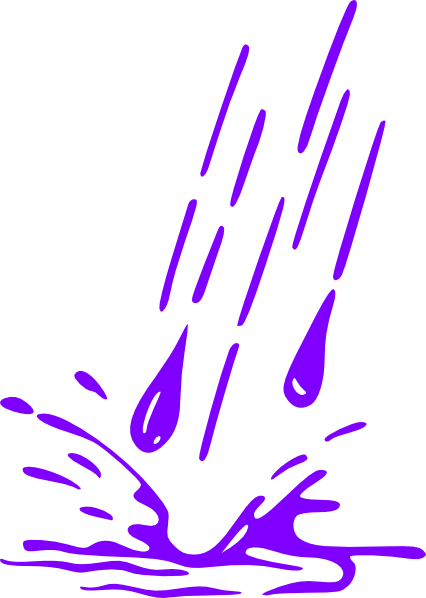 Rain Clip Art At Clker Com Vector - Purple Rain Drops Png (426x598), Png Download